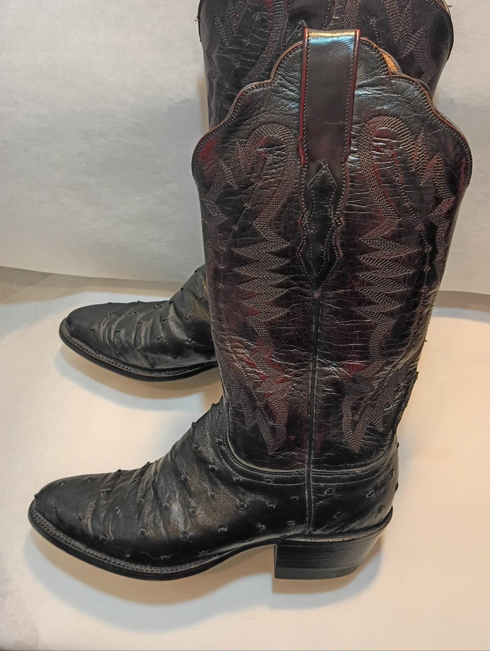 Women’s Lucchese Ostrich Two Tone Vintage Boots 7.5B